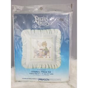 Vintage Precious Moments Crewel Pillow Kit GOD BLESS OUR HOME first‎ home gift